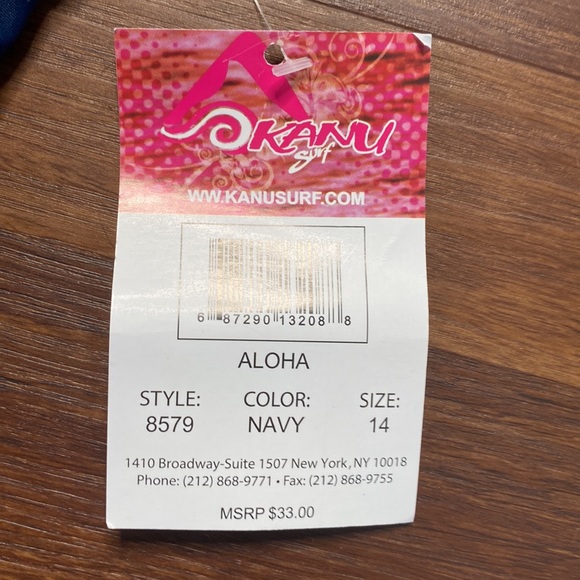 Kami surf, girls size 14, navy, one piece swimsuit, NWT - Picture 2 of 5